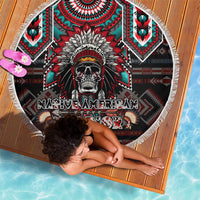 Native American Indian Warrior Skull Beach Blanket - Wonder Print Shop