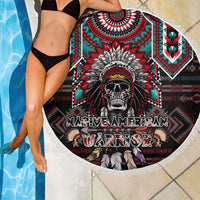 Native American Indian Warrior Skull Beach Blanket - Wonder Print Shop