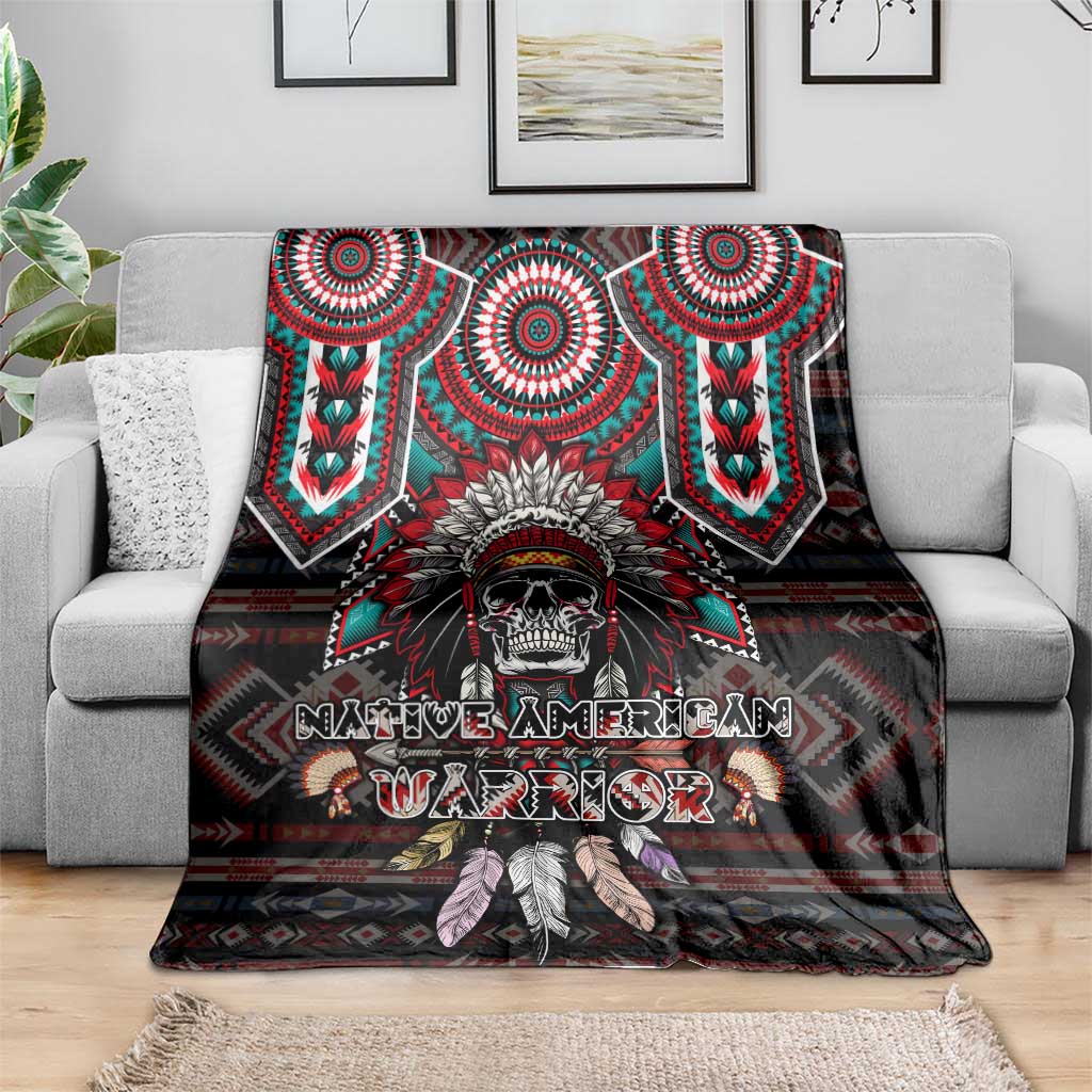 Native American Indian Warrior Skull Blanket