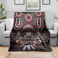 Native American Indian Warrior Skull Blanket