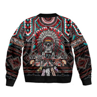 Native American Indian Warrior Skull Bomber Jacket - Wonder Print Shop