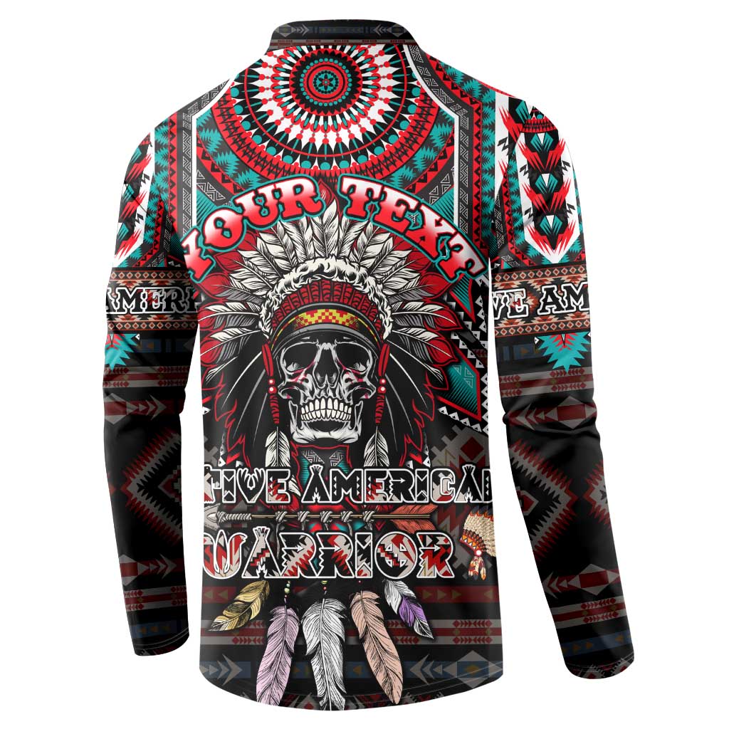 Native American Indian Warrior Skull Button Sweatshirt - Wonder Print Shop