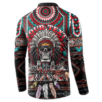 Native American Indian Warrior Skull Button Sweatshirt - Wonder Print Shop