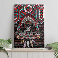 Native American Indian Warrior Skull Canvas Wall Art - Wonder Print Shop