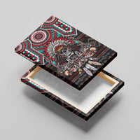 Native American Indian Warrior Skull Canvas Wall Art - Wonder Print Shop