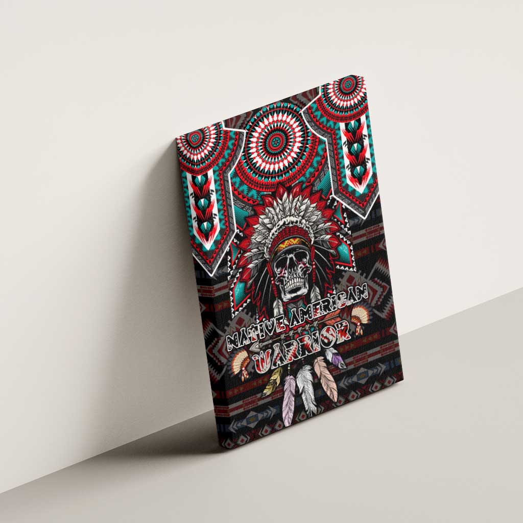 Native American Indian Warrior Skull Canvas Wall Art - Wonder Print Shop