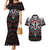 Native American Indian Warrior Skull Couples Matching Mermaid Dress and Hawaiian Shirt - Wonder Print Shop
