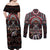 Native American Indian Warrior Skull Couples Matching Off Shoulder Maxi Dress and Long Sleeve Button Shirt - Wonder Print Shop