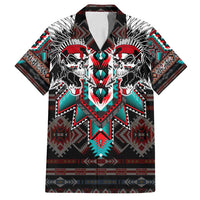 Native American Indian Warrior Skull Family Matching Off Shoulder Maxi Dress and Hawaiian Shirt - Wonder Print Shop