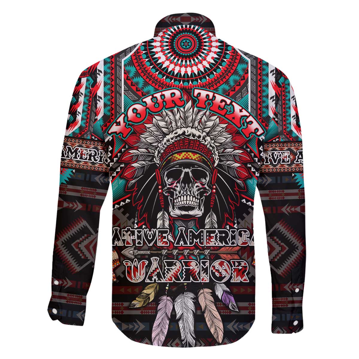 Native American Indian Warrior Skull Family Matching Puletasi and Hawaiian Shirt - Wonder Print Shop