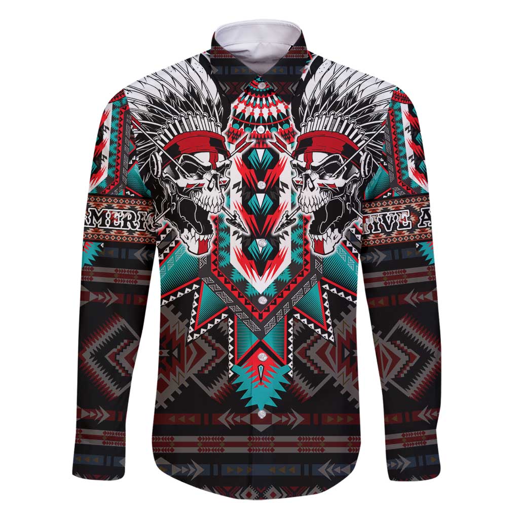 Native American Indian Warrior Skull Family Matching Tank Maxi Dress and Hawaiian Shirt - Wonder Print Shop