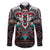 Native American Indian Warrior Skull Family Matching Tank Maxi Dress and Hawaiian Shirt - Wonder Print Shop