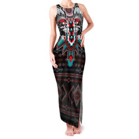 Native American Indian Warrior Skull Family Matching Tank Maxi Dress and Hawaiian Shirt - Wonder Print Shop