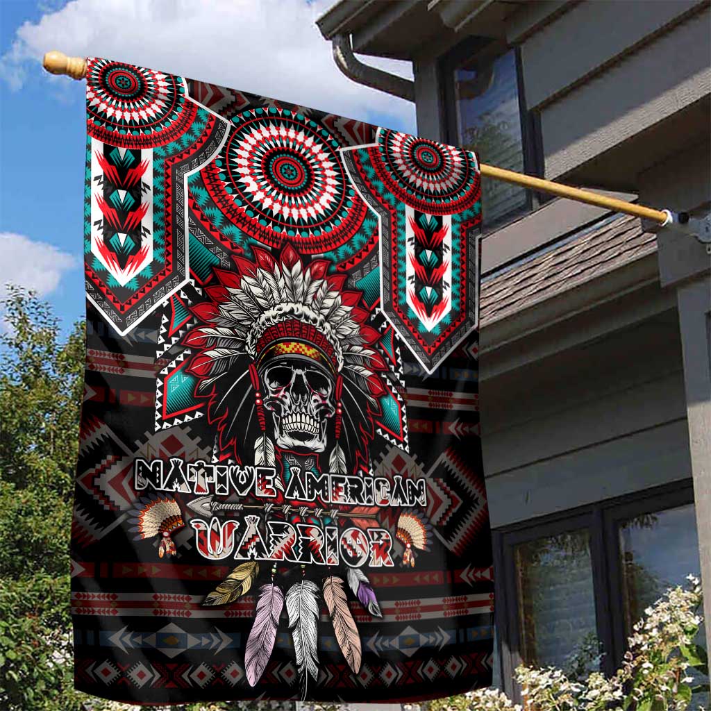 Native American Indian Warrior Skull Garden Flag - Wonder Print Shop