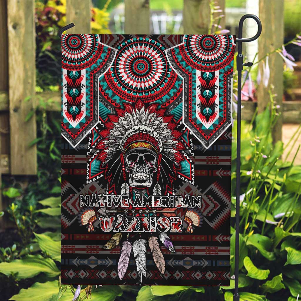 Native American Indian Warrior Skull Garden Flag - Wonder Print Shop
