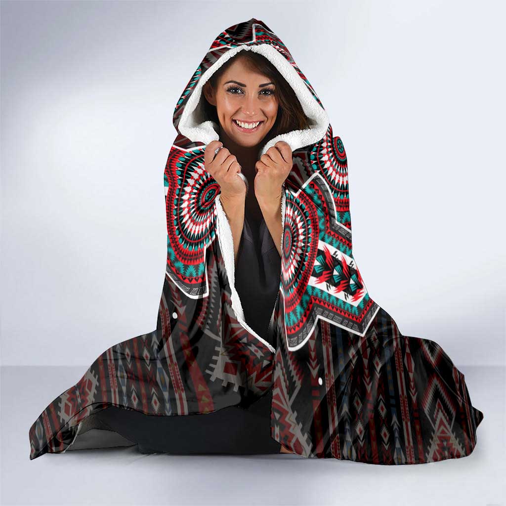 Native American Indian Warrior Skull Hooded Blanket