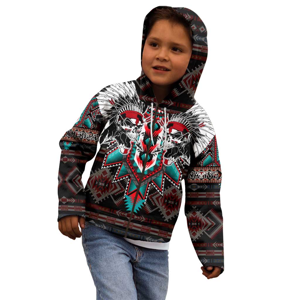 Native American Indian Warrior Skull Kid Hoodie - Wonder Print Shop