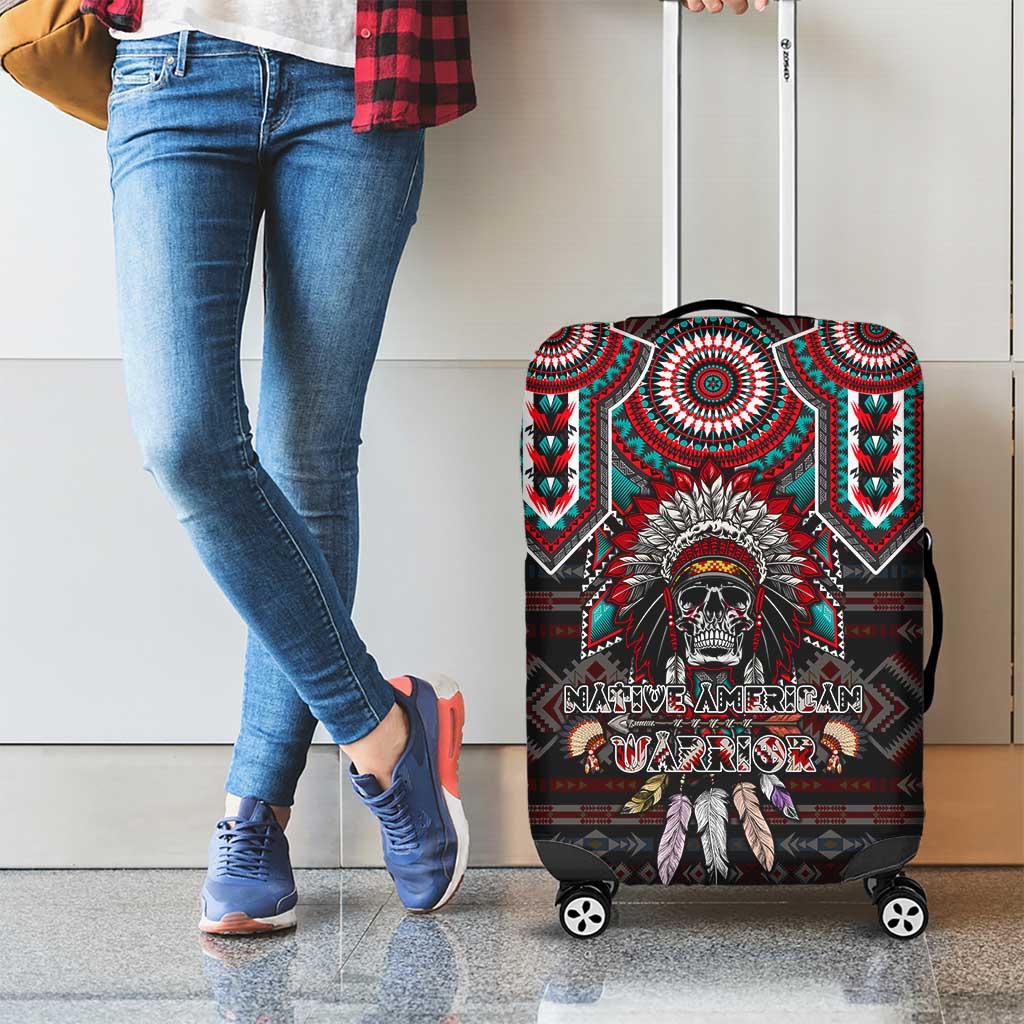 Native American Indian Warrior Skull Luggage Cover - Wonder Print Shop