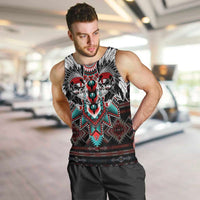 Native American Indian Warrior Skull Men Tank Top - Wonder Print Shop