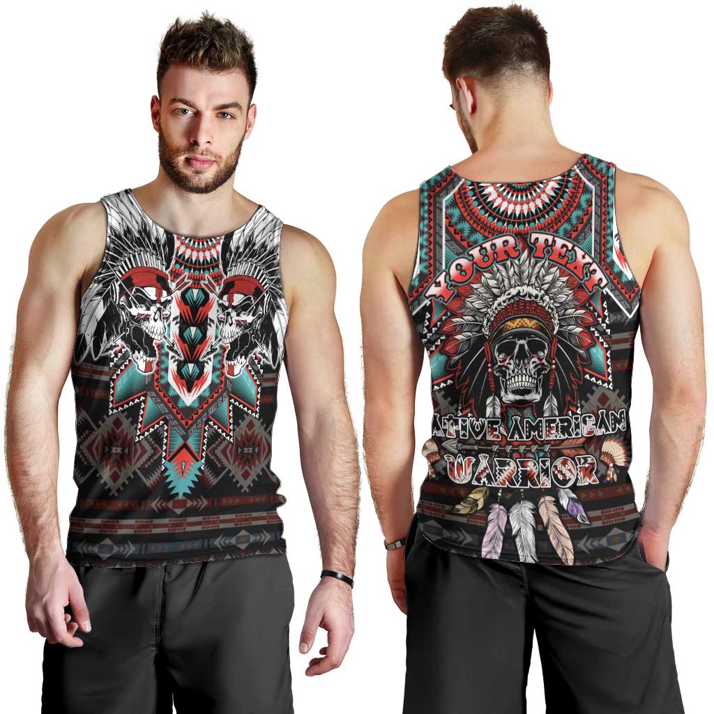 Native American Indian Warrior Skull Men Tank Top - Wonder Print Shop