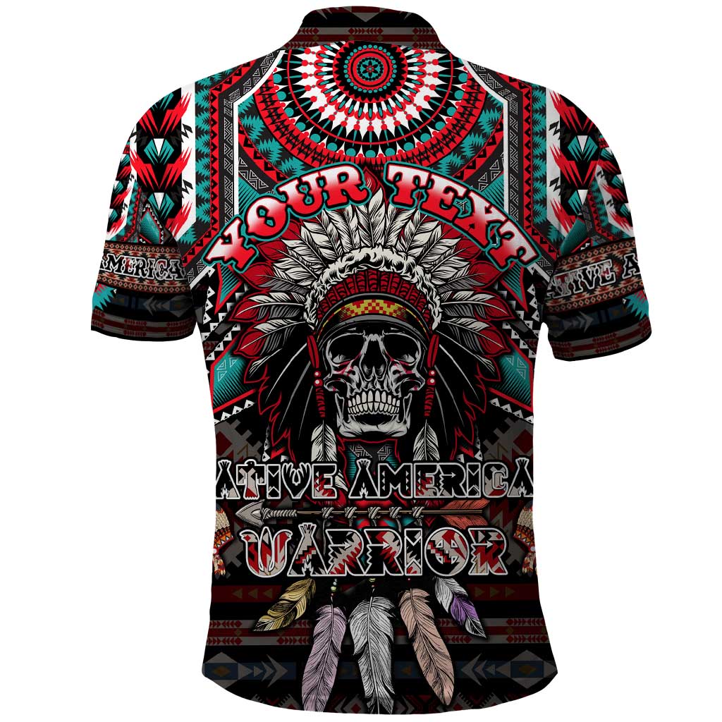 Native American Indian Warrior Skull Polo Shirt - Wonder Print Shop