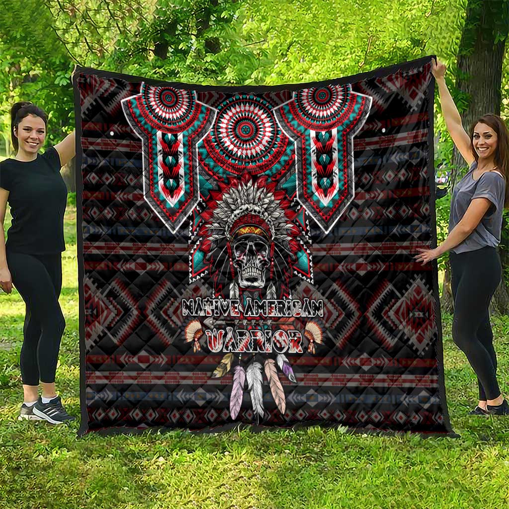 Native American Indian Warrior Skull Quilt - Wonder Print Shop