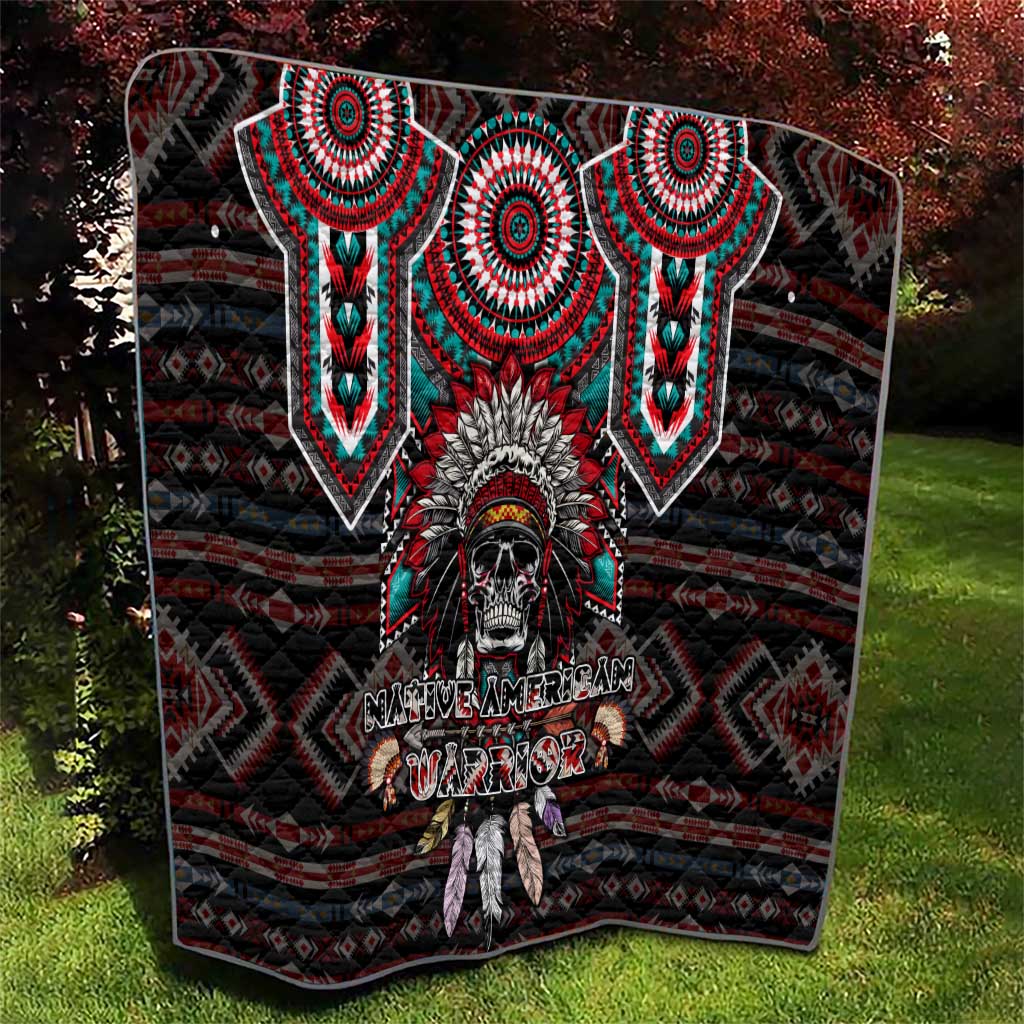 Native American Indian Warrior Skull Quilt - Wonder Print Shop