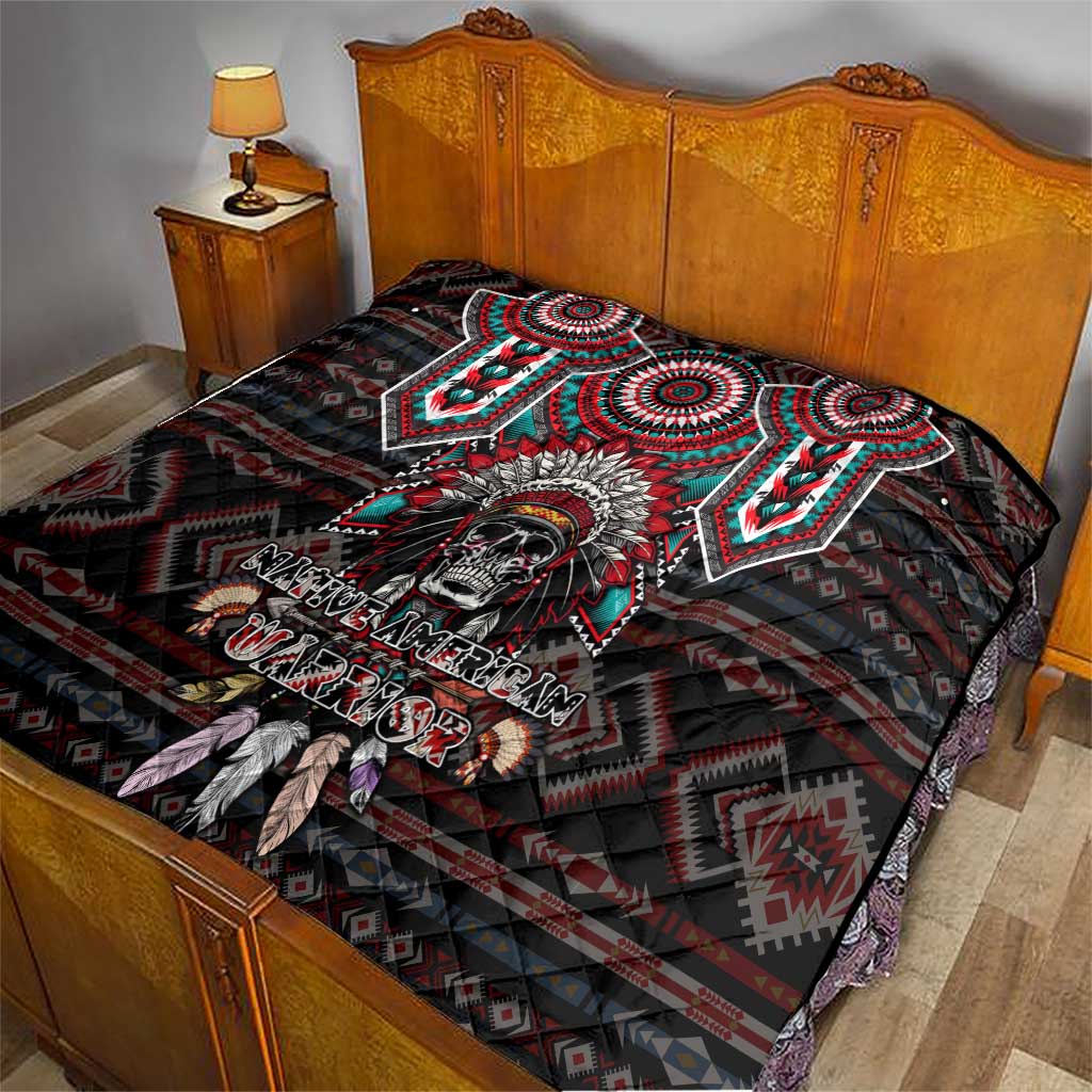 Native American Indian Warrior Skull Quilt - Wonder Print Shop