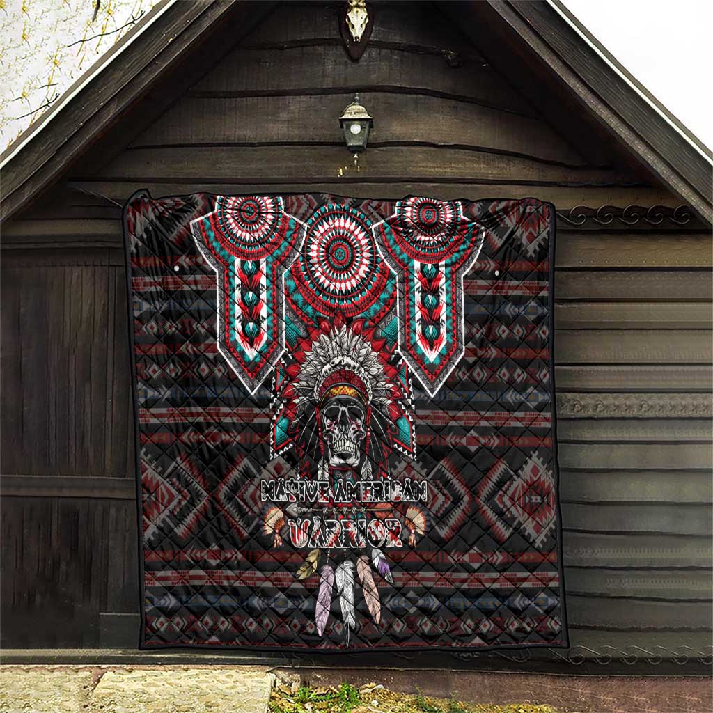 Native American Indian Warrior Skull Quilt - Wonder Print Shop