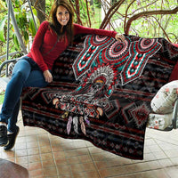 Native American Indian Warrior Skull Quilt - Wonder Print Shop