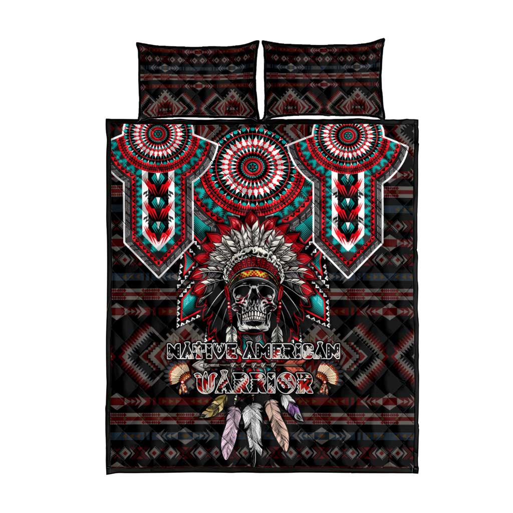 Native American Indian Warrior Skull Quilt Bed Set - Wonder Print Shop