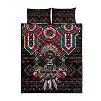 Native American Indian Warrior Skull Quilt Bed Set - Wonder Print Shop