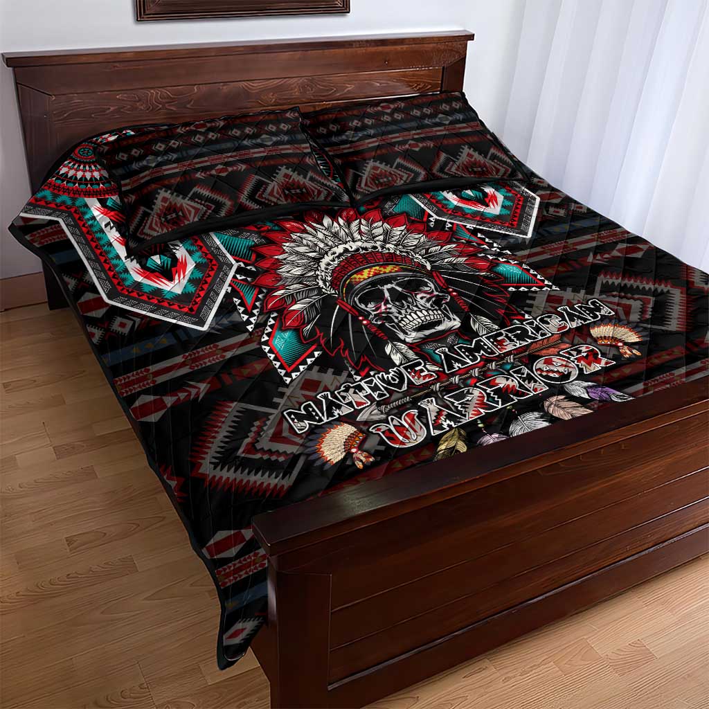 Native American Indian Warrior Skull Quilt Bed Set - Wonder Print Shop