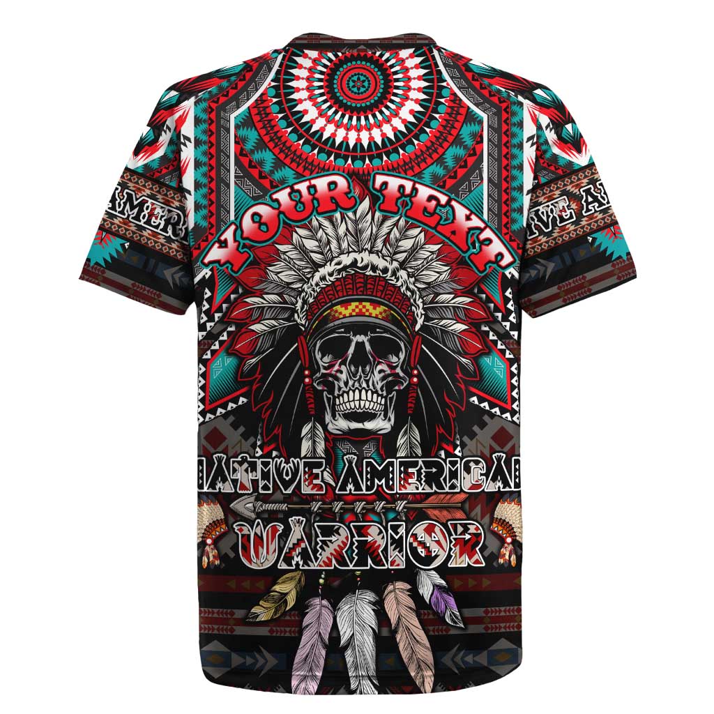 Native American Indian Warrior Skull Rugby Jersey - Wonder Print Shop