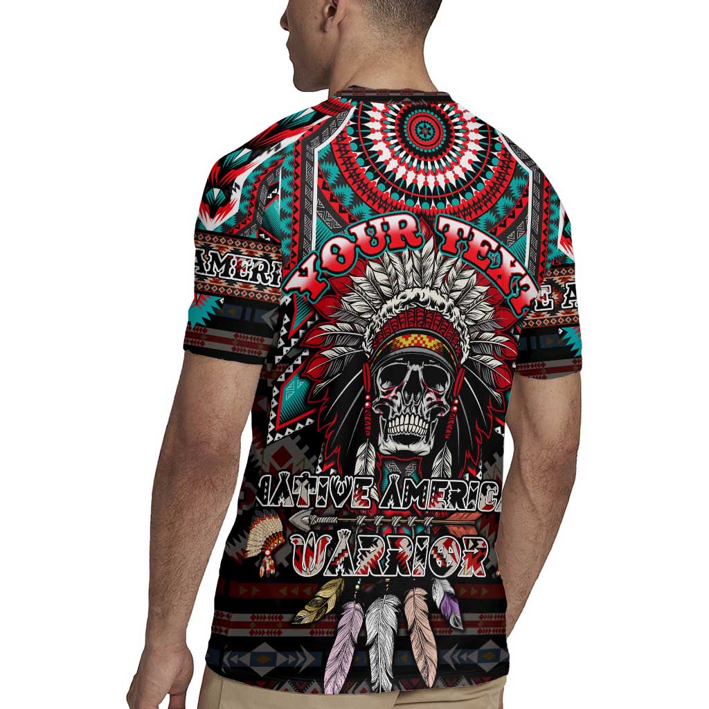 Native American Indian Warrior Skull Rugby Jersey - Wonder Print Shop