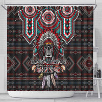 Native American Indian Warrior Skull Shower Curtain