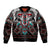 Native American Indian Warrior Skull Sleeve Zip Bomber Jacket - Wonder Print Shop