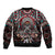 Native American Indian Warrior Skull Sleeve Zip Bomber Jacket - Wonder Print Shop