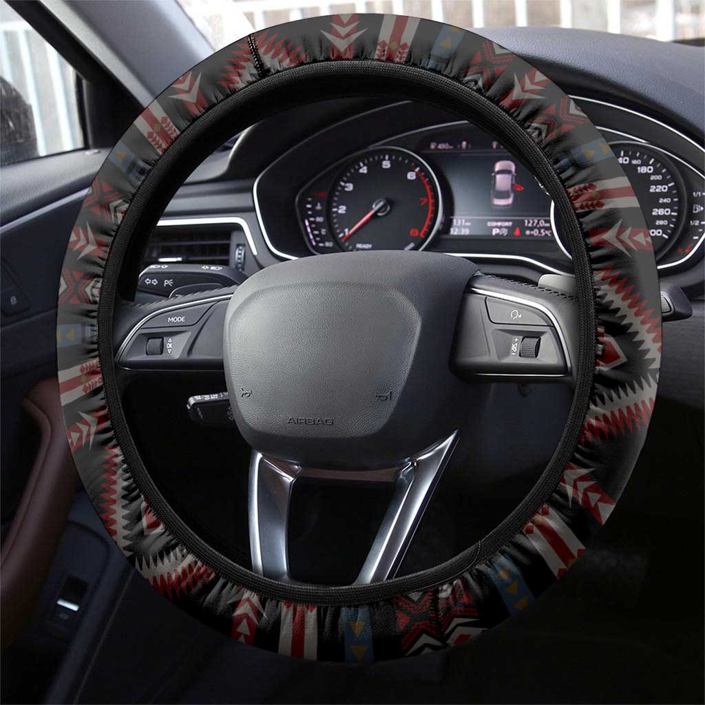 Native American Indian Warrior Skull Steering Wheel Cover - Wonder Print Shop