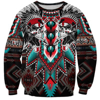 Native American Indian Warrior Skull Sweatshirt - Wonder Print Shop