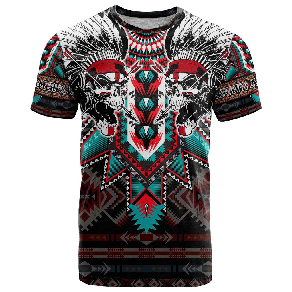 Native American Indian Warrior Skull T Shirt - Wonder Print Shop