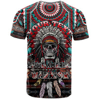 Native American Indian Warrior Skull T Shirt - Wonder Print Shop