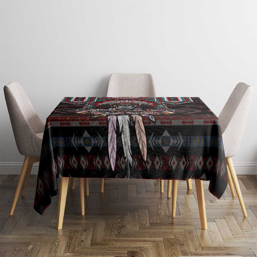 Native American Indian Warrior Skull Tablecloth - Wonder Print Shop