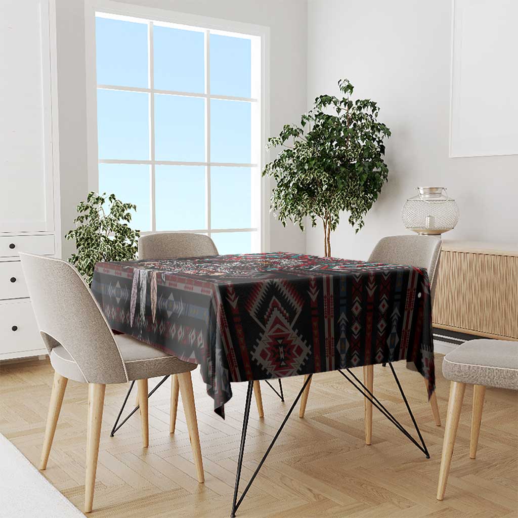 Native American Indian Warrior Skull Tablecloth - Wonder Print Shop