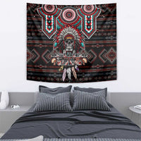 Native American Indian Warrior Skull Tapestry - Wonder Print Shop
