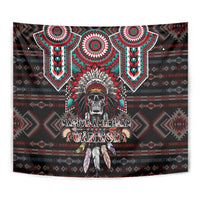 Native American Indian Warrior Skull Tapestry - Wonder Print Shop