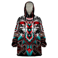 Native American Indian Warrior Skull Wearable Blanket Hoodie - Wonder Print Shop