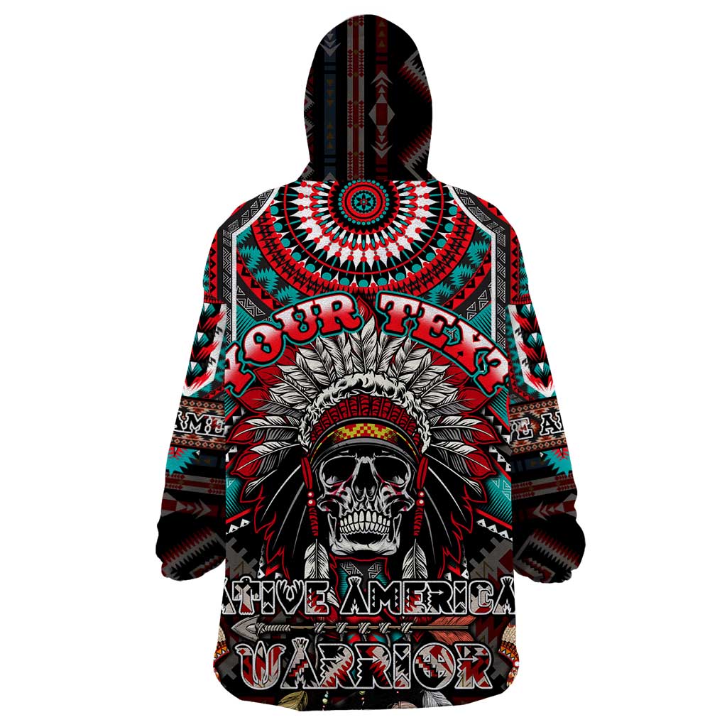 Native American Indian Warrior Skull Wearable Blanket Hoodie - Wonder Print Shop