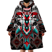 Native American Indian Warrior Skull Wearable Blanket Hoodie - Wonder Print Shop