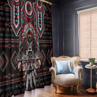 Native American Indian Warrior Skull Window Curtain - Wonder Print Shop